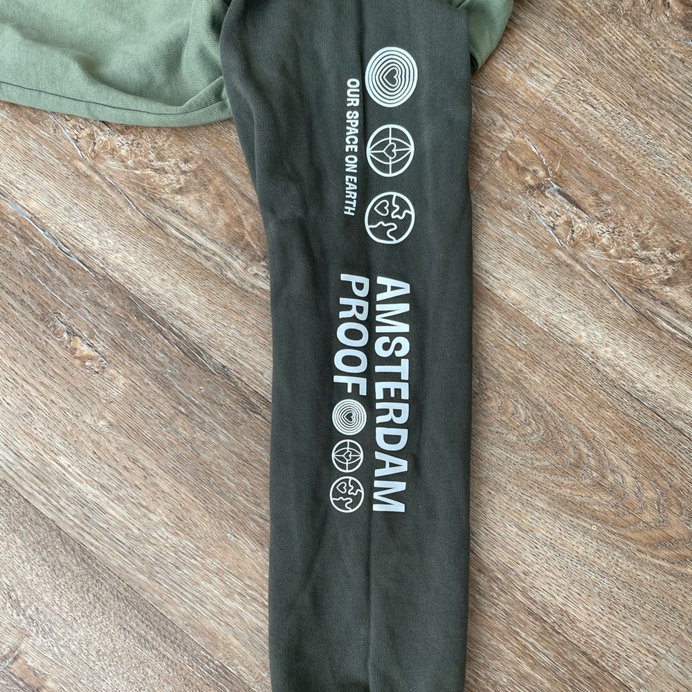 Scotch and soda Amsterdam hoodie Unisex M green 1/4 zip organic cotton - Picture 10 of 14